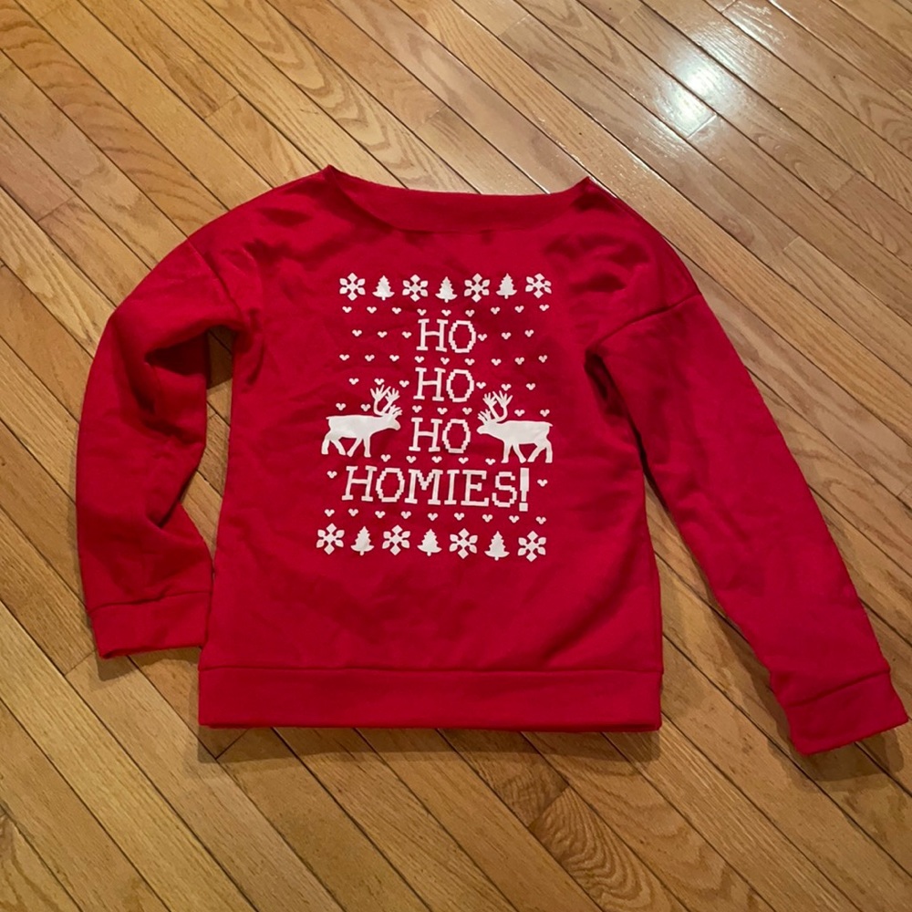 Ho Ho Ho Homies red Christmas sweatshirt S